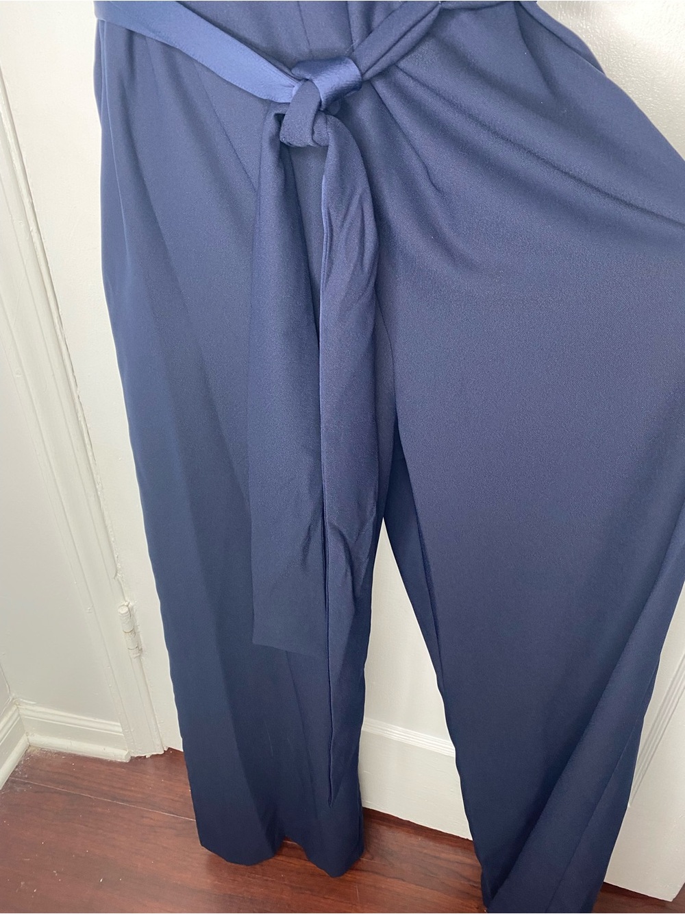 Tahari Sleeveless Navy Wrap Midi Dress with Belt No Tags Attached - Picture 5 of 12
